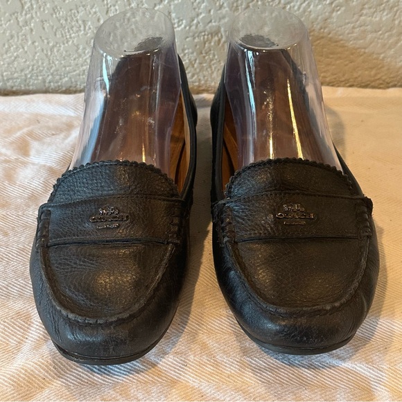 Coach Black Pebbled Leather Odette Driver Moc Loafers - Picture 3 of 14